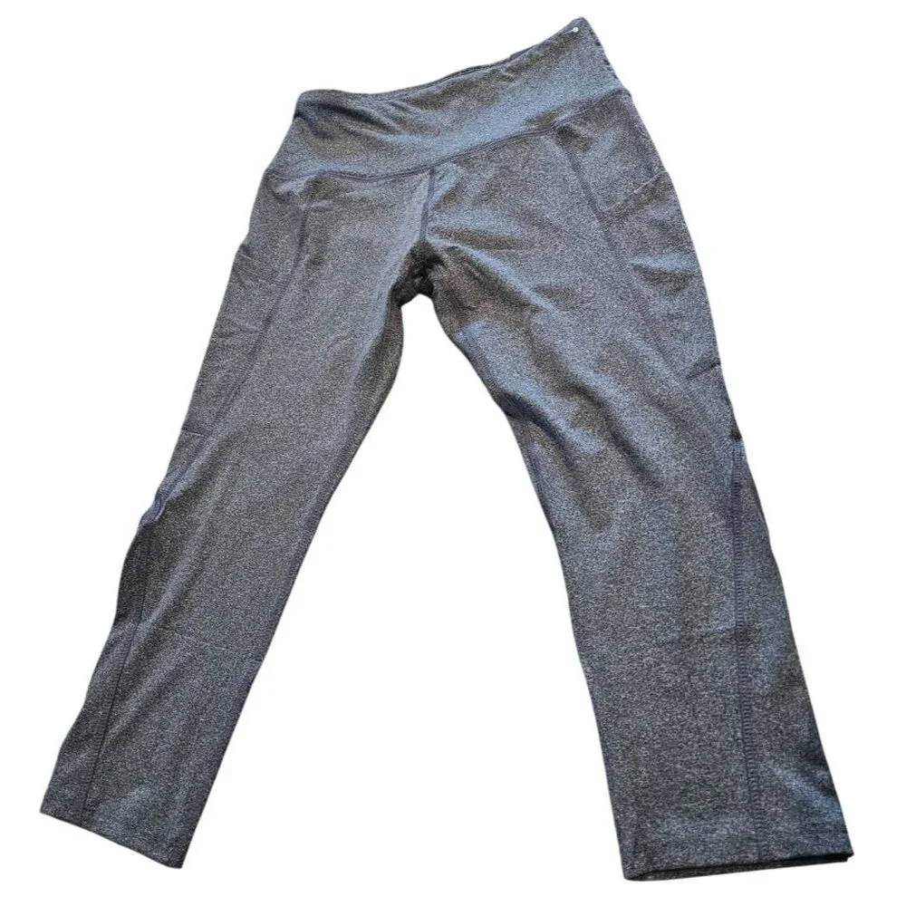 New York Laundry Gray High Waisted Leggings Capri Length Pockets NWT Size M